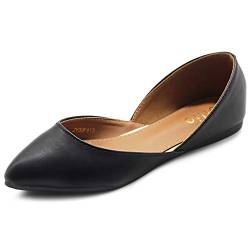 Ollio Damen Schuhe Kunstleder Slip On Comfort Light Pointed Toe Ballerinas F113, Schwarz (schwarz), 37 EU von Ollio