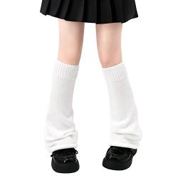 Olreco Beinstulpen Kawaii Beinstulpen Y2K Harajuku Beinstulpen für Mädchen Frauen Gyaru Niedliche Beinstulpen Goth Lolita Zubehör, B White Flared, Einheitsgröße von Olreco