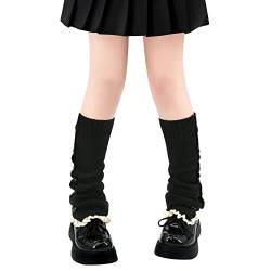 Olreco Beinstulpen Kawaii Beinstulpen Y2K Harajuku Beinstulpen für Mädchen Frauen Gyaru Niedliche Beinstulpen Goth Lolita Zubehör, C Schwarz, Einheitsgröße von Olreco