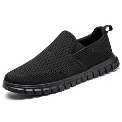 Oltyutc Herren Slip on Freizeitschuhe Schuhe Canvas Sneakers Atmungsaktiv Sportschuhe Fitnessschuhe Leichtgewichts Walkingschuhe Schwarz 41 EU von Oltyutc