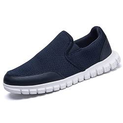 Oltyutc Slip on Sneaker Herren Sportschuhe Mesh Leichte Freizeitschuhe Turnschuhe Loafer Bequeme Wanderschuhe Sneakers Dunkelblau 41 EU von Oltyutc