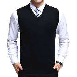 OlyljpinZ Classic Herren V-Ausschnitt Wolle Ärmellos Pullover Weste Business Strickwaren Pullover Weste Slim Fit Pullover Weste Tanktops von OlyljpinZ