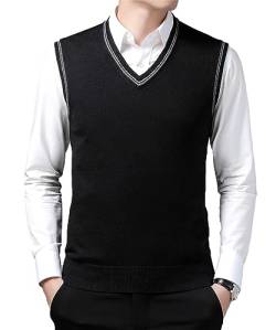 OlyljpinZ Herren Ärmellose Winter Pulloverweste V-Ausschnitt Slim Fit Strickweste Gerippter Winter Pulloverweste Classic Business Golfweste für Männer von OlyljpinZ