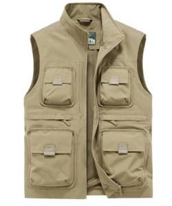 OlyljpinZ Herren Outdoor Weste Leicht Atmungsaktiv Anglerweste Schnelltrocknende Freizeitweste Sommer Ärmellos Jacke Camping Fotografie Jagd Multifunktionsweste mit Mehreren Taschen von OlyljpinZ