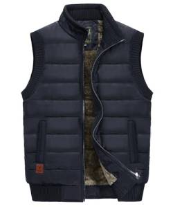 OlyljpinZ Herren Warme Fleeceweste Winter Outdoor Weste mit Vielen Taschen Thermo Stehkragen Anglerweste Freizeit Ärmellos Jacke Kuschelig-warm Gefüttert Weste von OlyljpinZ