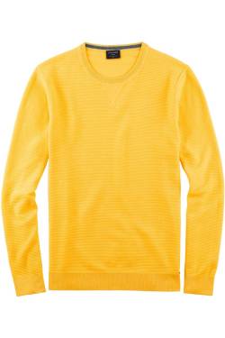 OLYMP Casual Modern Fit Pullover gelb, Strukturiert von Olymp