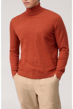 OLYMP Casual Modern Fit Rollkragenpullover orange, Einfarbig von Olymp