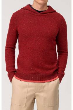 OLYMP Casual Regular Fit Strickpullover Kapuze rot, Einfarbig von Olymp