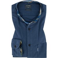 OLYMP Herren Hemd blau Flanell meliert von Olymp