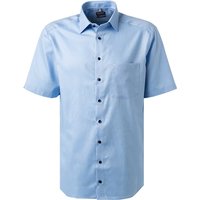 OLYMP Herren Kurzarmhemd blau Baumwolle Comfort Fit von Olymp
