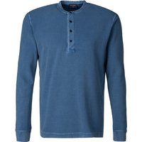 OLYMP Herren Longsleeve blau Baumwolle unifarben von Olymp