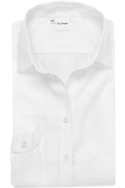 OLYMP Luxor Comfort Fit Bluse weiss, Einfarbig von Olymp