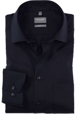 OLYMP Luxor Comfort Fit Hemd schwarz, Einfarbig von Olymp