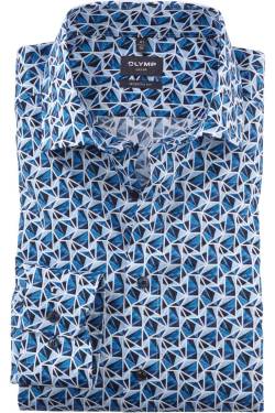 OLYMP Luxor Modern Fit Hemd blau/weiss, Gemustert von Olymp