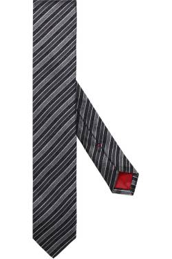OLYMP Slim Krawatte schwarz/blau, Gestreift von Olymp
