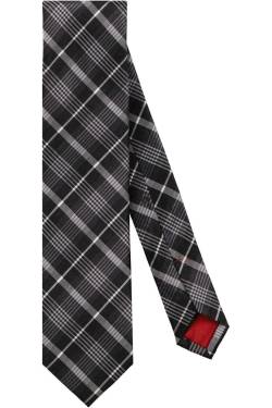 OLYMP Slim Krawatte schwarz/grau, Kariert von Olymp