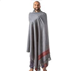 Om Shanti Crafts Meditationsschal oder Decke, exotischer Schal, Wickeltuch, Übergröße, Schal oder Stola Unisex, grau dunkel, 9' X 4' von Om Shanti Crafts