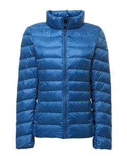 Ommda Winterjacke Damen Stehkragen Winddichte Jacke Leichte Daunenjacke Steppjacken Pufferjacke Königsblau L von Ommda