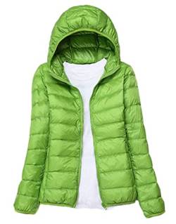 Ommda Winterjacke Damen mit Kapuze Winddichte Jacke Leichte Daunenjacke Steppjacken Pufferjacke Apfelgrün M von Ommda