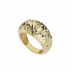 Ring aus 18 Karat Gelbgold poliert und diamantiert für Damen, Ohne Steine von OmniaOro