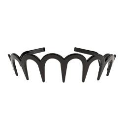 1pc Unisex Wellenstirnband Schwarzes Frühlingswellen -Metal -Haarband mit langen Zähnen Hairhoop Sports Stirnband Kopfbedeckungszubehör schwarz. von OnIUeZky