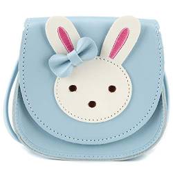 Ondeam Kleine Kaninchen Ohr Bogen Crossbody Geldbörse, PU Schulter Handtasche für Kinder Mädchen Kleinkinder (blau) von Ondeam