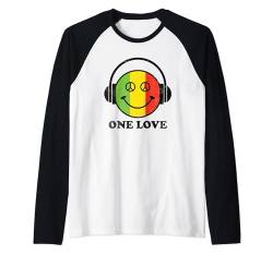 One Love Rasta Reggae Kopfhörer Peace Smile Face Rastafari Raglan von One Love Rasta Reggae Roots Tshirts