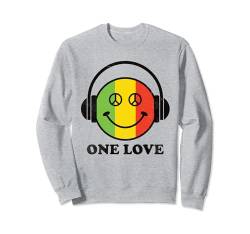 One Love Rasta Reggae Kopfhörer Peace Smile Face Rastafari Sweatshirt von One Love Rasta Reggae Roots Tshirts