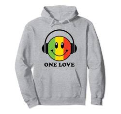 One Love Rasta Reggae Musik Kopfhörer Smile Face Rastafari Pullover Hoodie von One Love Rasta Reggae Roots Tshirts