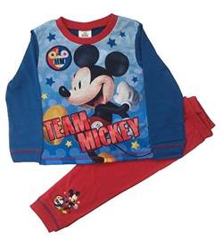 Offizielles Mickey Mouse Pyjama-Set, langärmelig, für Kinder von 6 Monaten bis 12 Jahren, Mickey Mouse (Team Mickey), 104 von One Stop Kids