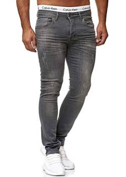 OneRedox Designer Herren Jeans Hose Slim Fit Jeanshose Basic Stretch (38/32 (Fällt eine Nummer Kleiner aus), 609 Steel Grey Used) von OneRedox