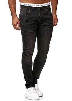 OneRedox Designer Herren Jeans Hose Slim Fit Jeanshose Basic Stretch 606 Light Black Used 29/32 von OneRedox