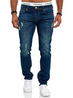 OneRedox Designer Herren Jeans Hose Slim Fit Jeanshose Destroyed Stretch Modell 707 Blau 29 von OneRedox