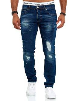 OneRedox Designer Herren Jeans Hose Slim Fit Jeanshose Destroyed Stretch Modell 709 Blau 29 von OneRedox