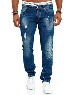 OneRedox Designer Herren Jeans Hose Slim Fit Jeanshose Destroyed Stretch Modell 710 Blau 29 von OneRedox