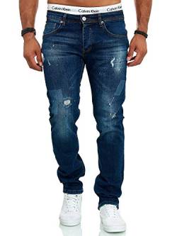 OneRedox Designer Herren Jeans Hose Slim Fit Jeanshose Destroyed Stretch Modell 711 Blau 30 von OneRedox