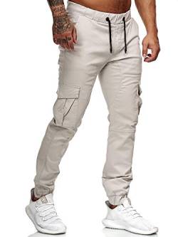 OneRedox Herren Chino Pants Jeans Joggchino Hose Jeanshose Skinny Fit Modell 1033 Altweiss 42 von OneRedox