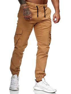 OneRedox Herren Chino Pants Jeans Joggchino Hose Jeanshose Skinny Fit Modell 1033 Sand 36 von OneRedox
