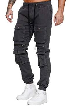 OneRedox Herren Chino Pants Jeans Joggchino Hose Jeanshose Skinny Fit Modell H-3406 Antrazit 32 von OneRedox