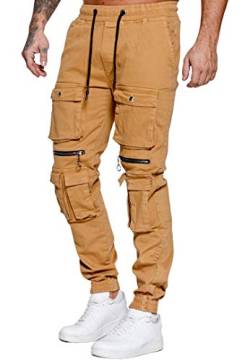 OneRedox Herren Chino Pants Jeans Joggchino Hose Jeanshose Skinny Fit Modell H-3406 Beige 31 von OneRedox