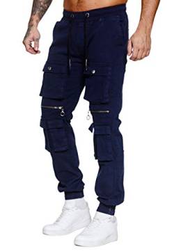 OneRedox Herren Chino Pants Jeans Joggchino Hose Jeanshose Skinny Fit Modell H-3406 Navy 34 von OneRedox