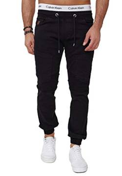 OneRedox Herren Chino Pants Jeans Joggchino Hose Jeanshose Skinny Fit Modell H-3411 Schwarz 33 von OneRedox