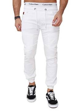 OneRedox Herren Chino Pants Jeans Joggchino Hose Jeanshose Skinny Fit Modell H-3411 Weiß 31 von OneRedox