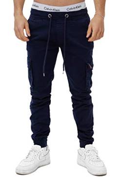 OneRedox Herren Chino Pants Jeans Joggchino Hose Jeanshose Skinny Fit Modell H-3413 Navy 33 von OneRedox