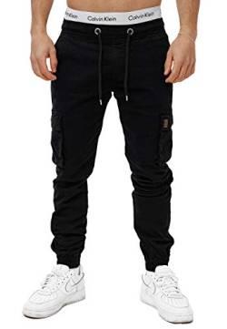 OneRedox Herren Chino Pants Jeans Joggchino Hose Jeanshose Skinny Fit Modell H-3413 Schwarz 38 von OneRedox