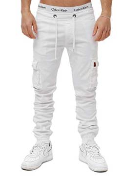 OneRedox Herren Chino Pants Jeans Joggchino Hose Jeanshose Skinny Fit Modell H-3413 Weiß 33 von OneRedox