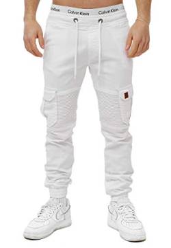 OneRedox Herren Chino Pants Jeans Joggchino Hose Jeanshose Skinny Fit Modell H-3414 Weiß 30 von OneRedox
