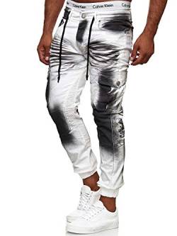 OneRedox Herren Chino Pants | Jeans | Skinny Fit | Modell 3207 (34/32, Dirty White) von OneRedox