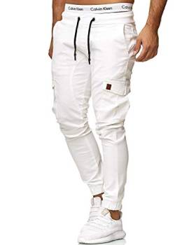 OneRedox Herren Chino Pants | Jeans | Skinny Fit | Modell 3301 (40/32, Weiss) von OneRedox