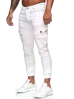 OneRedox Herren Jogg Chinos Stoffhose Chinohose Sport Modell 1923 Weiss 33 von OneRedox